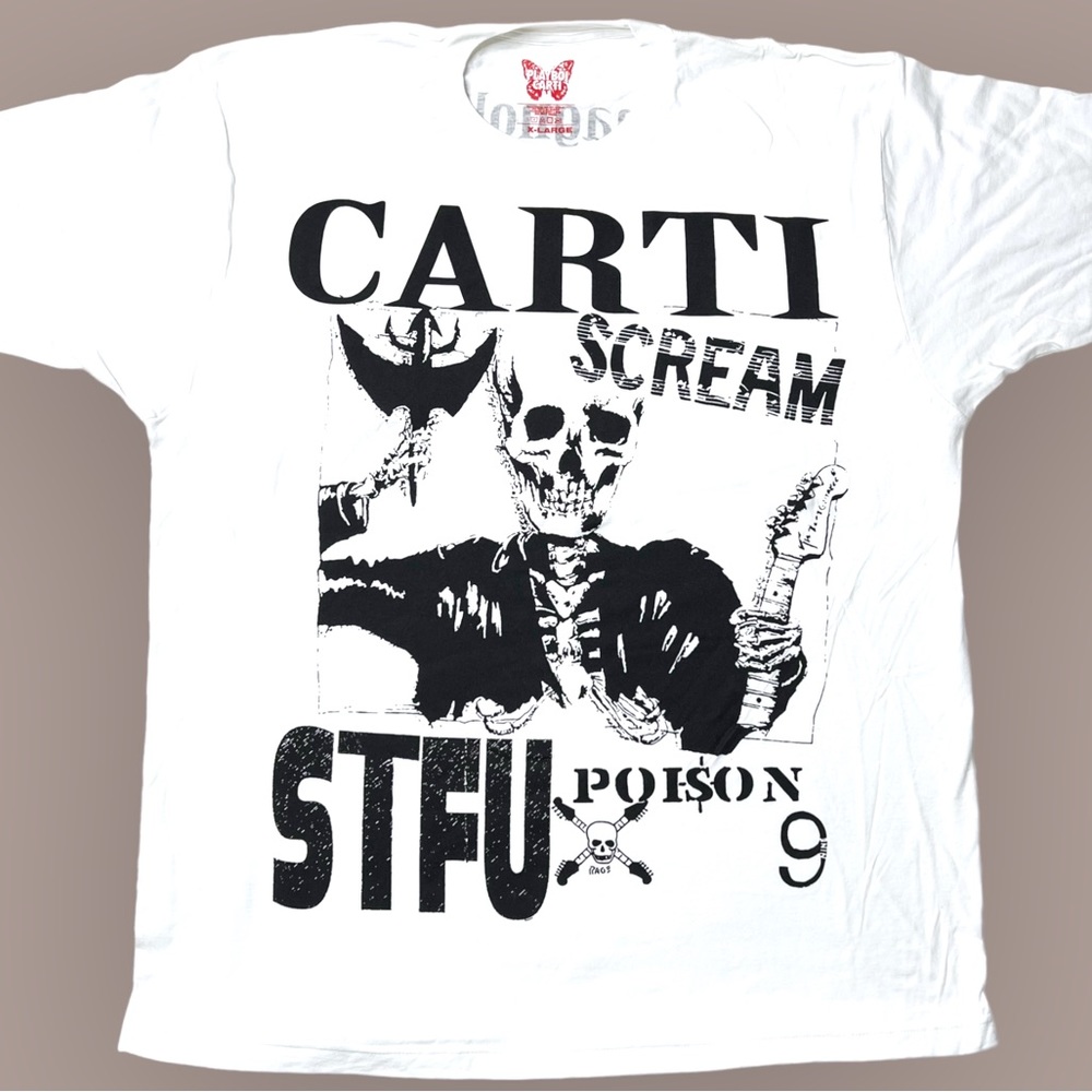 NWOT Playboi Carti Official Scream STFU Tour Graphic T-Shirt White Unisex Sz XL